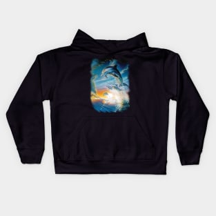 Happy Dolphin Family Kids Hoodie